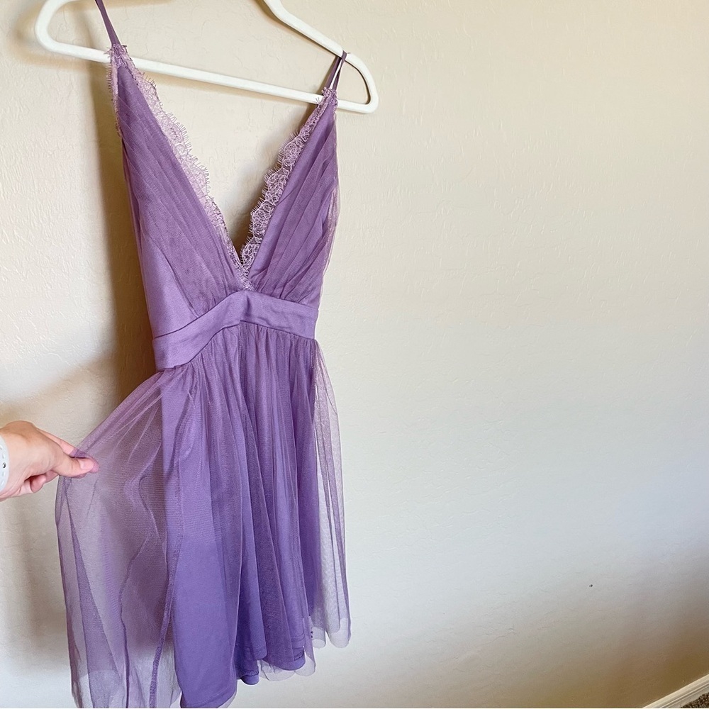 Windsor Purple Tulle Babydoll dress - Picture 8 of 12